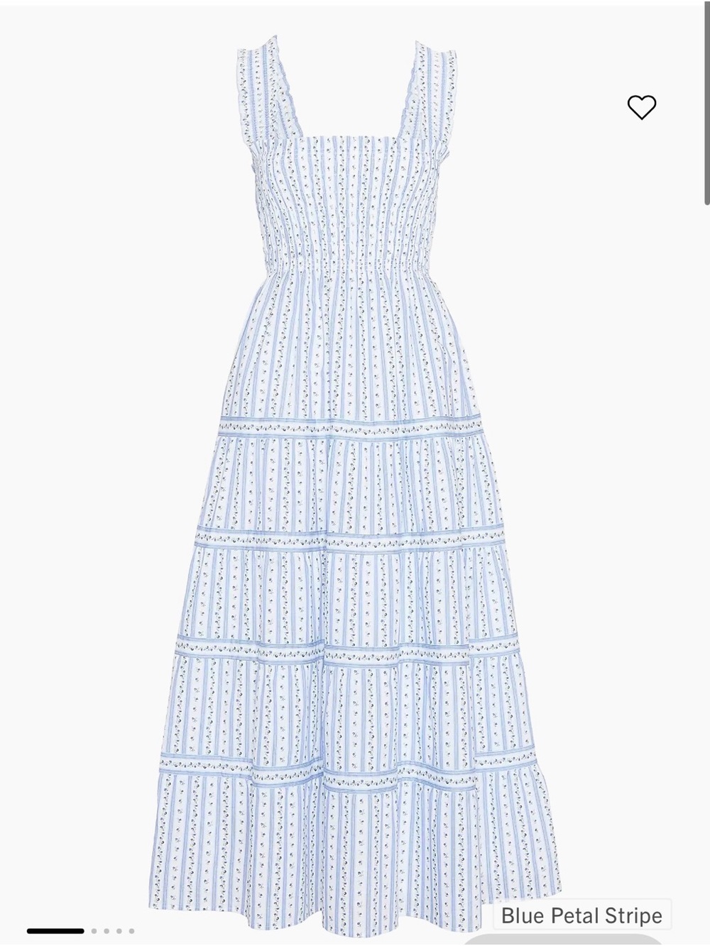 Hill House Blue & White Striped Petal Maxi Dress
